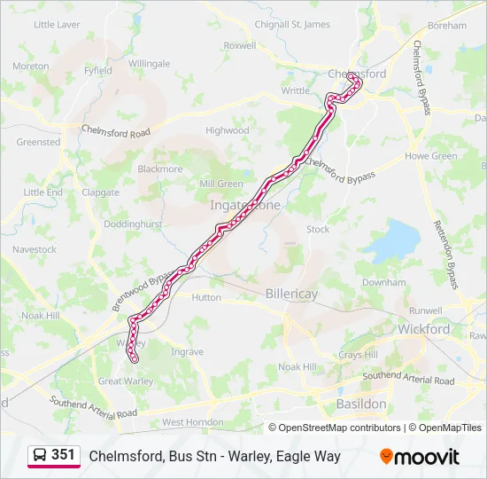 351 Bus Line Map