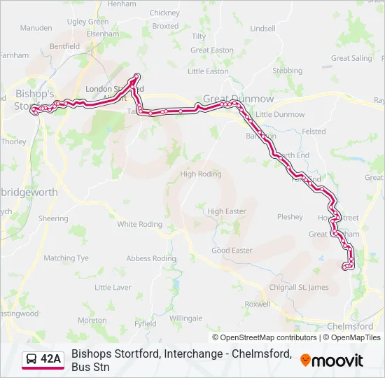 42A Bus Line Map