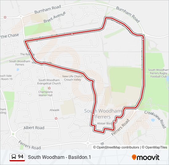 94 Route: Schedules, Stops & Maps - South Woodham Ferrers (Updated)