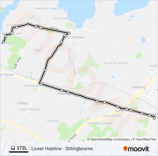 372L Bus Line Map
