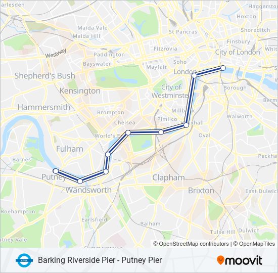 rb6 Route: Schedules, Stops & Maps - Putney Pier‎→Blackfriars Pier ...