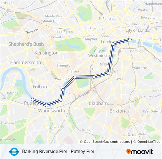 RB6 River Bus Line Map