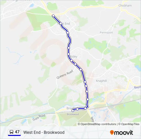 47 Bus Line Map