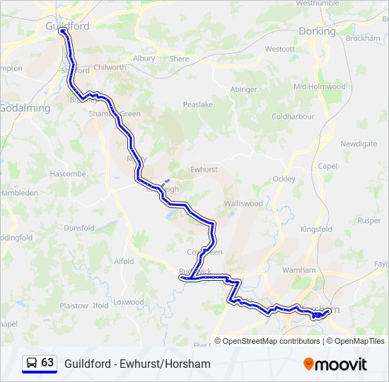 63 Route Schedules, Stops & Maps Guildford (Updated)