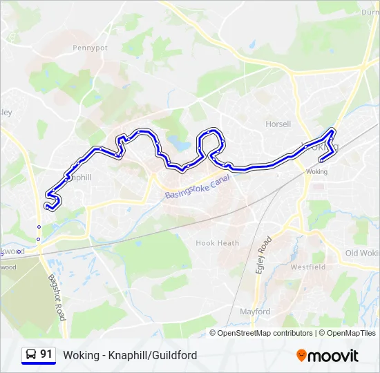 91 Bus Line Map