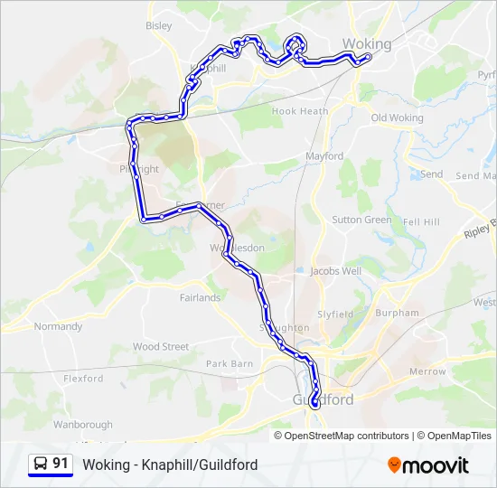 91 Bus Line Map