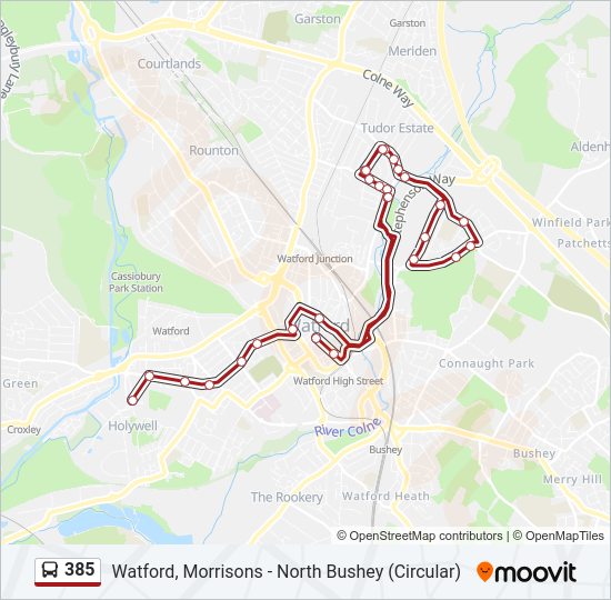 385 Bus Line Map