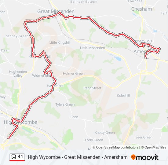 41 bus Line Map