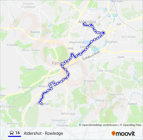 16 Bus Line Map