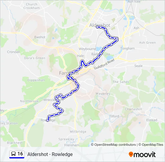 16 Bus Line Map