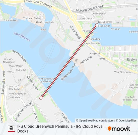 IFS CLOUD CABLE CAR DLR Line Map