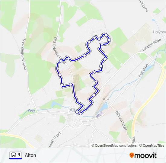9 Bus Line Map