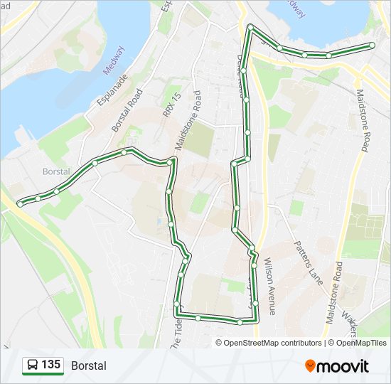 135 bus Line Map