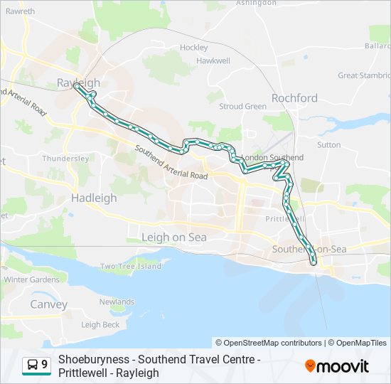 9 Route: Schedules, Stops & Maps - Southend-On-Sea (Updated)