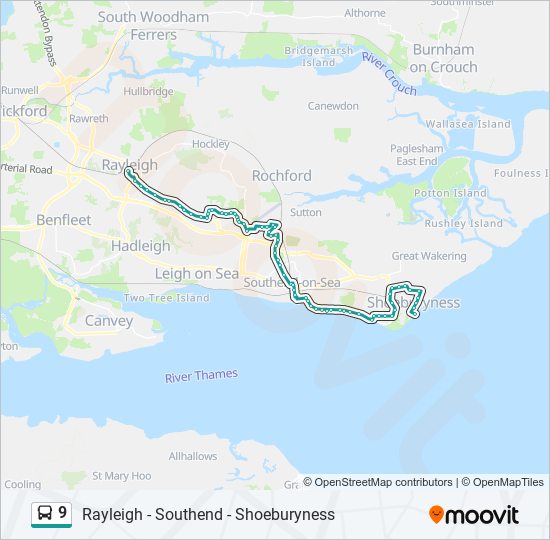 9 Bus Line Map