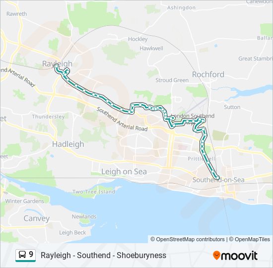 9 bus Line Map