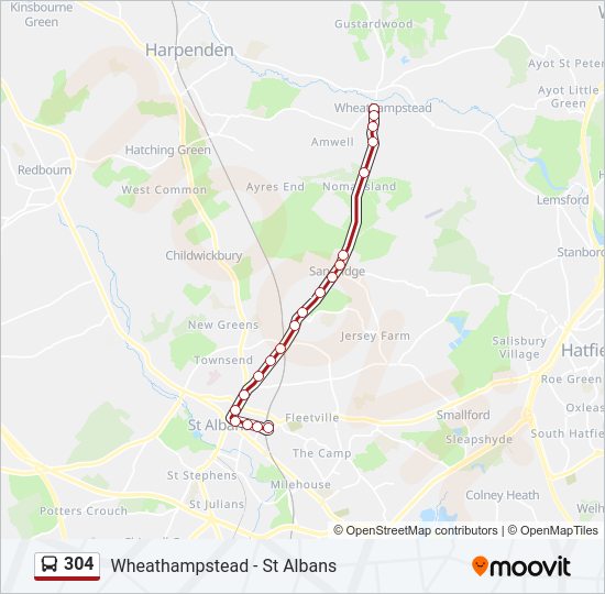 304 Bus Line Map
