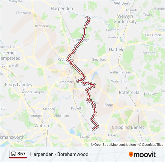 357 Bus Line Map