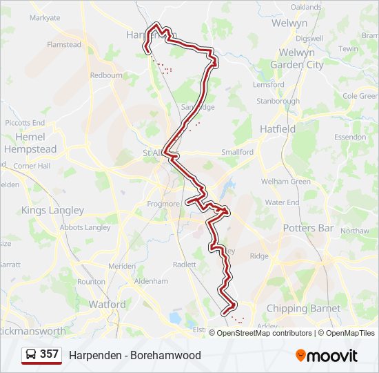 357 Route: Schedules, Stops & Maps - Borehamwood (Updated)