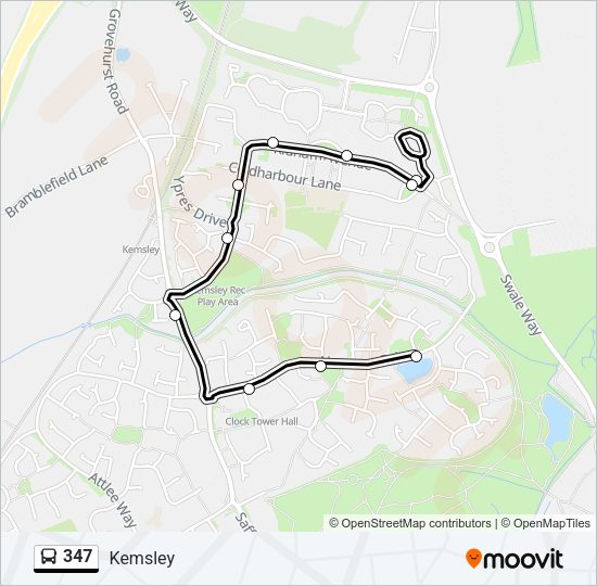 347 Bus Line Map