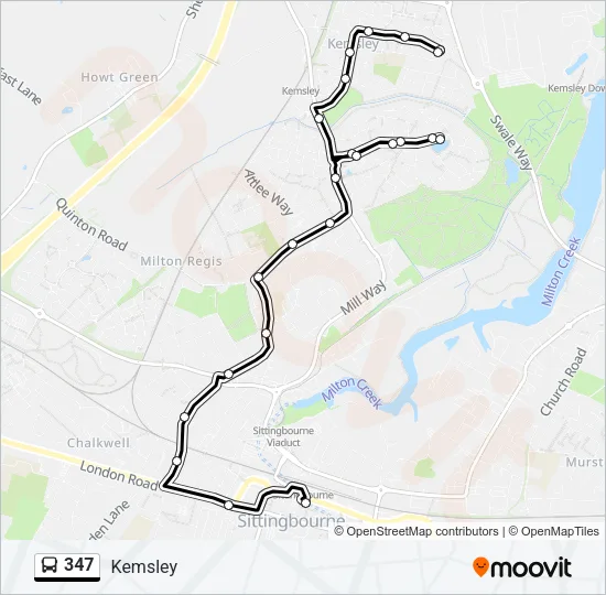 347 Bus Line Map