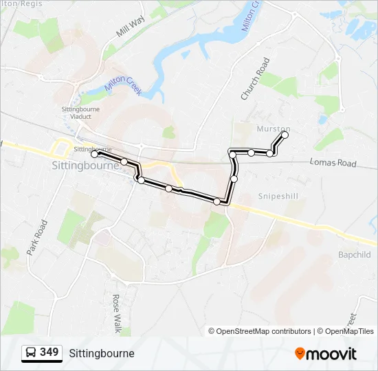 349 Bus Line Map
