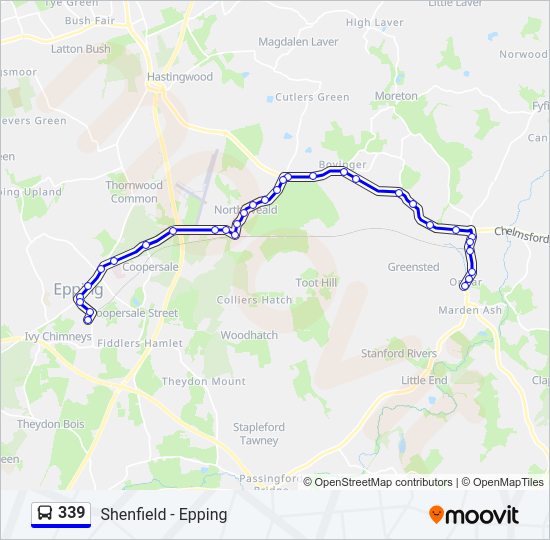 339 Bus Line Map