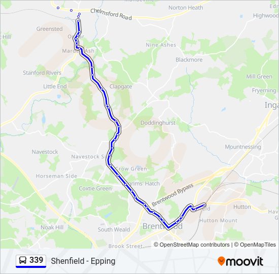 339 Bus Line Map