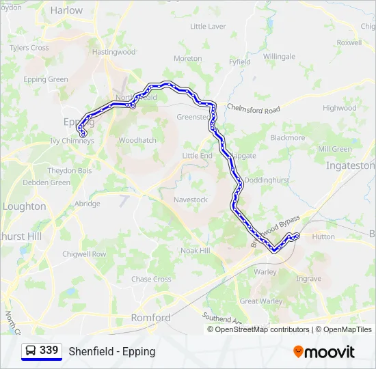 339 Bus Line Map