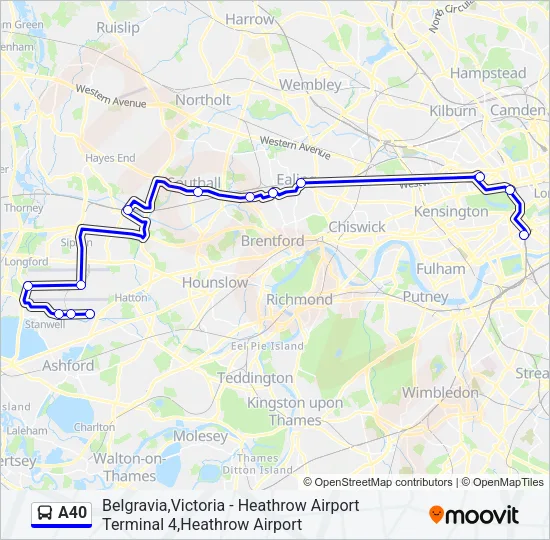 A40 Bus Line Map