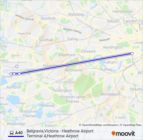 A40 bus Line Map