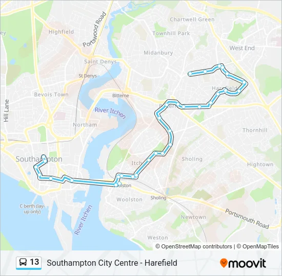 13 Bus Line Map