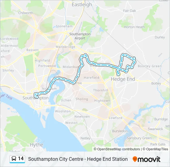 14 Bus Line Map