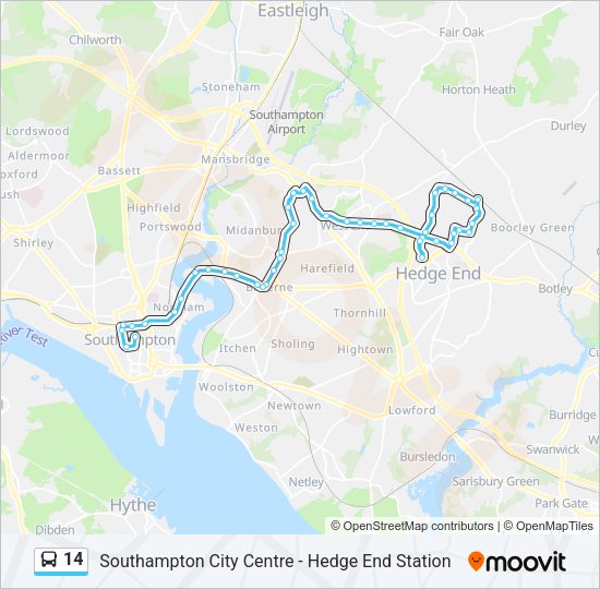 14 Bus Line Map