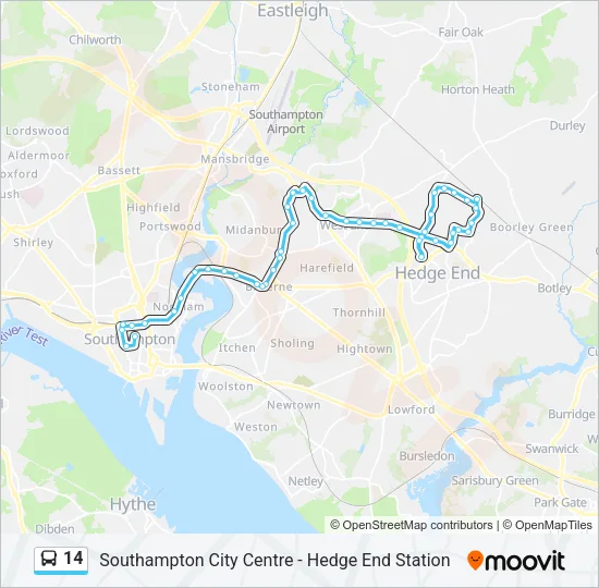 14 Bus Line Map