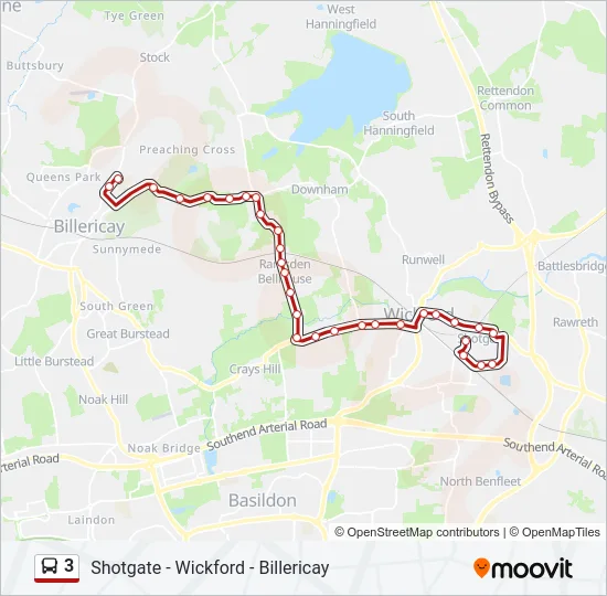 3 Bus Line Map