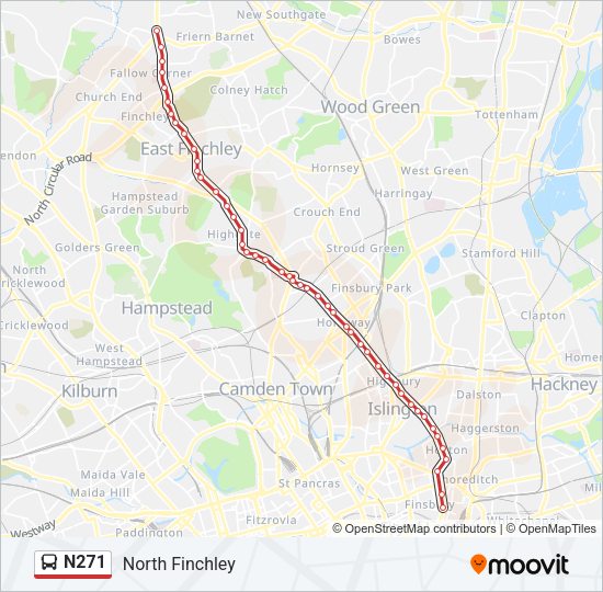 N271 Bus Line Map
