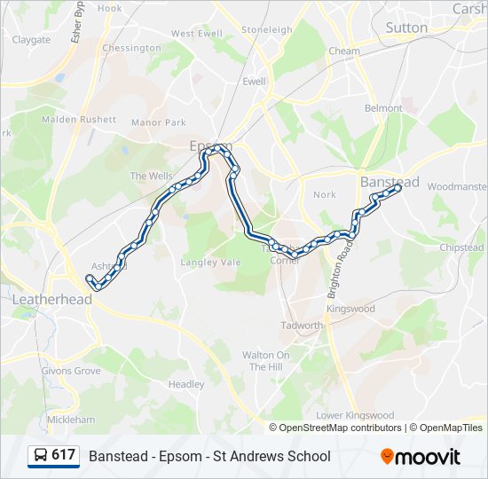 617 bus Line Map