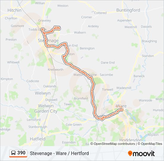 390 Bus Line Map