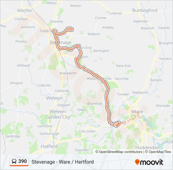 390 Bus Line Map