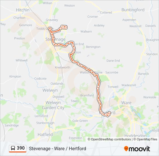 390 Bus Line Map