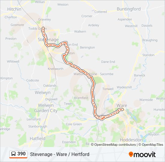 390 Bus Line Map