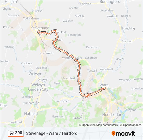390 Bus Line Map