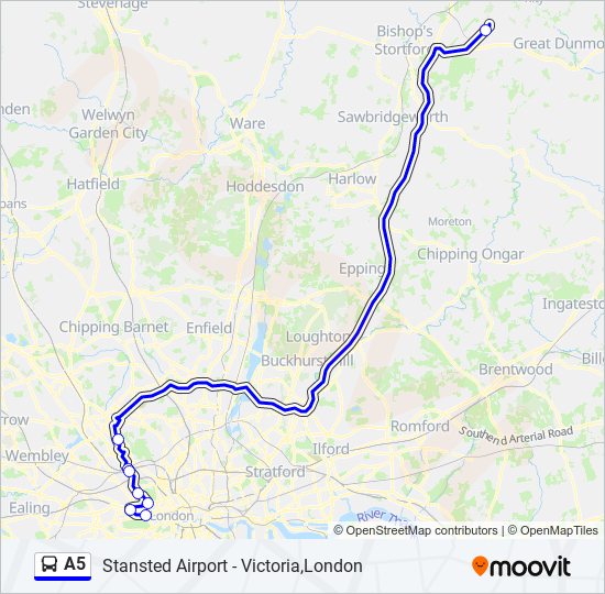 A5 Bus Line Map