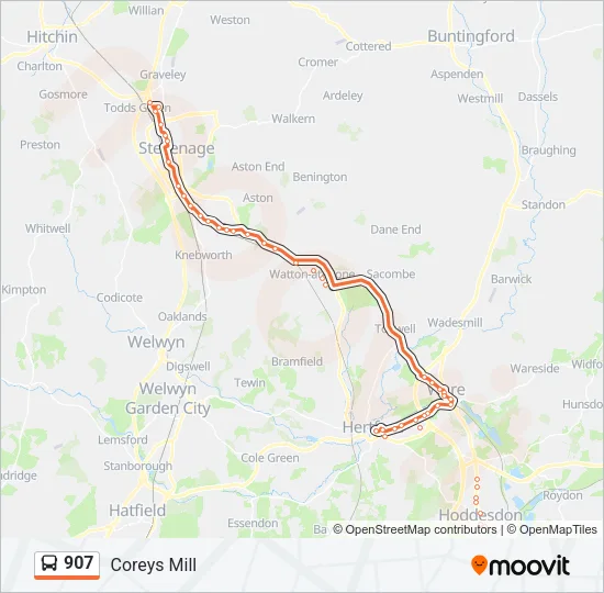 907 Bus Line Map