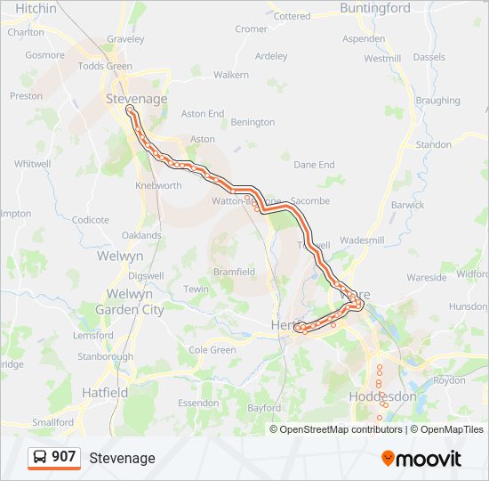 907 Bus Line Map