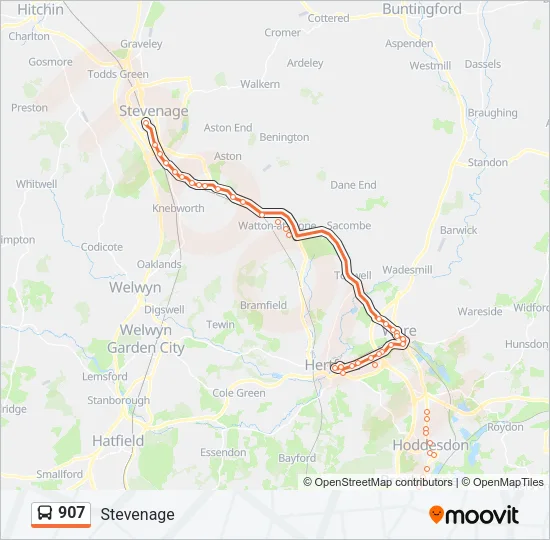 907 Bus Line Map