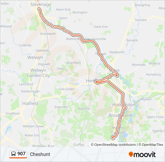 907 Route: Schedules, Stops & Maps - Cheshunt (Updated)