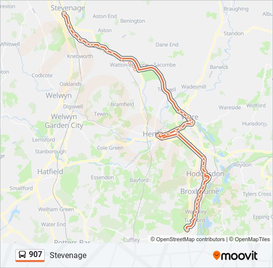 907 Route Schedules Stops Maps Stevenage Updated 