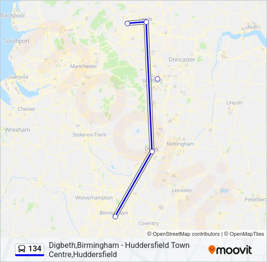 134 Bus Line Map